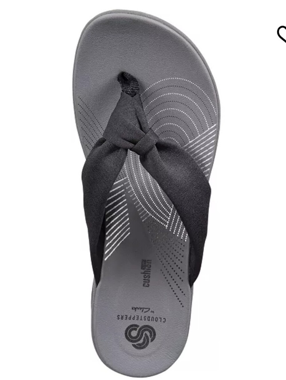 Clarks Cloudsteppers Women’s Gray Knotted Toe-Post Sandal